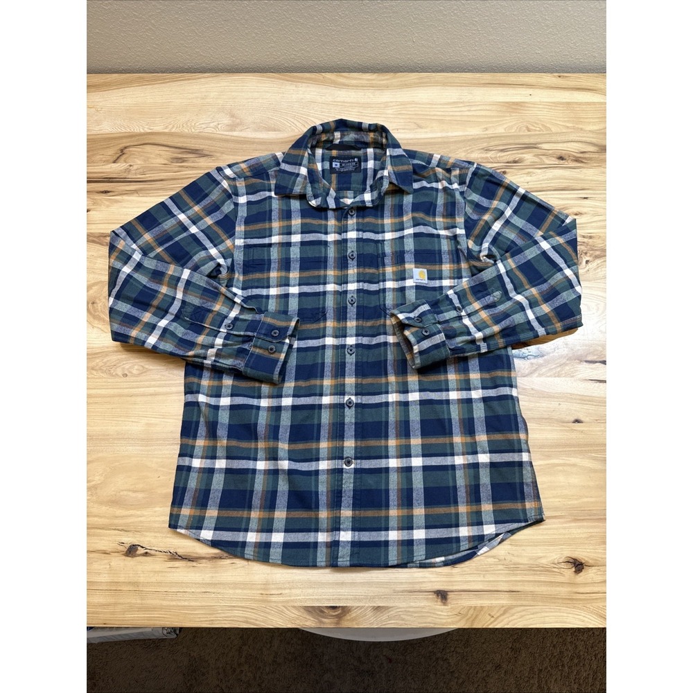 Carhartt 106352 Men's Rugged Midweight Long Sleeve Flannel Shirt Size Medium